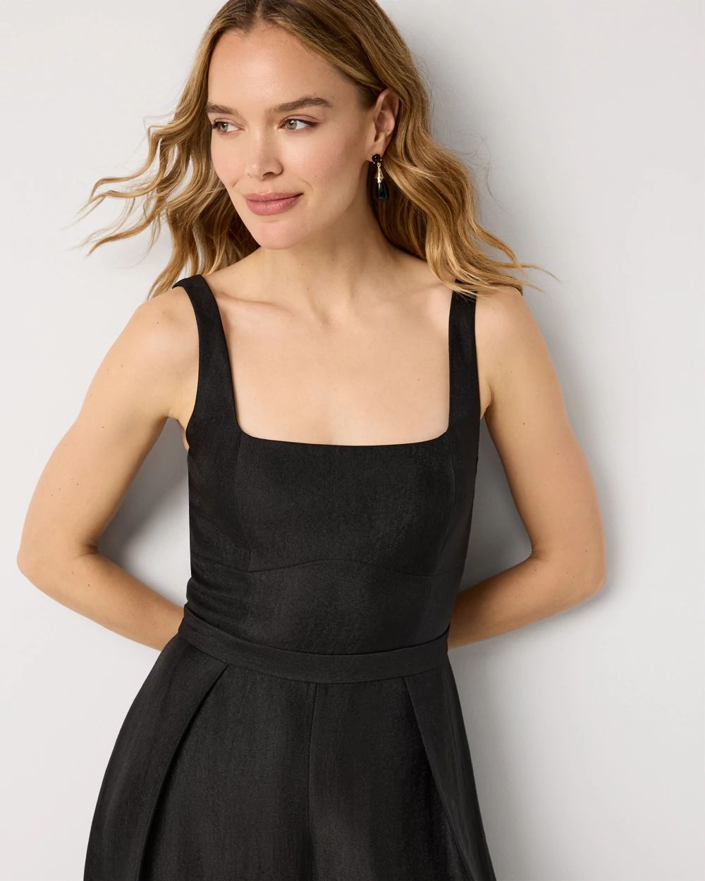Square Neck Wide Leg Jumpsuit | White House Black Market
